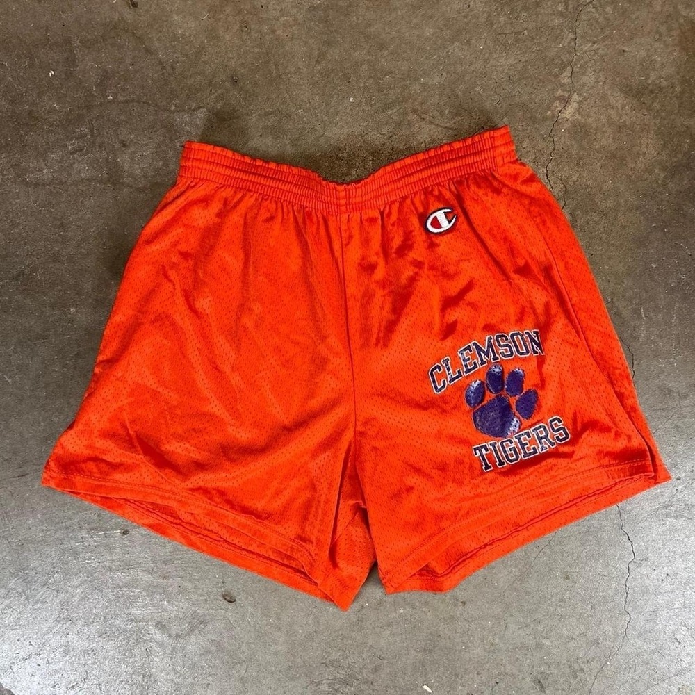 Vintage 90s made in USA Champion orange Clemson Tigers shorts Women's Size large